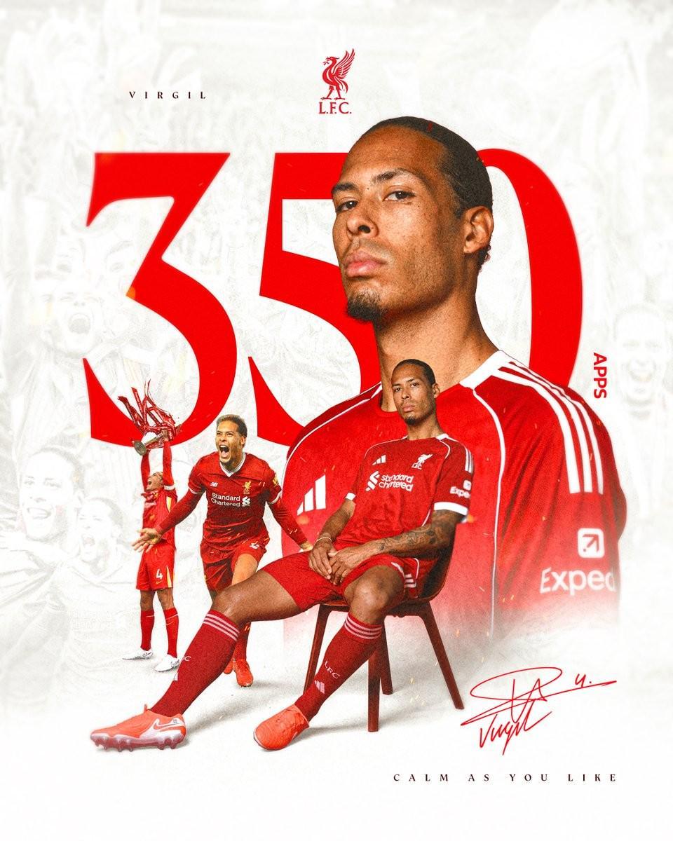 世界杯手机观看平台-里程碑之战,范戴克迎来利物浦生涯第350次出场